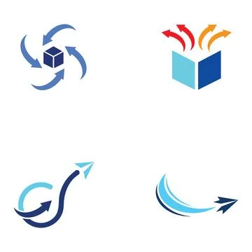Logistics company vector logo, arrow icon logo, fast digital delivery logo... Stock Illustration
