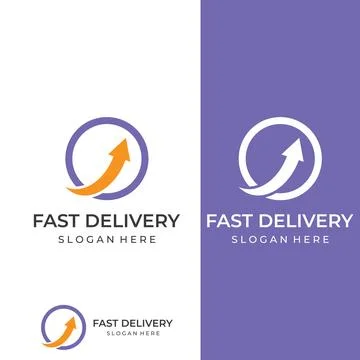Logistics company vector logo, arrow icon logo, fast digital delivery logo... Stock Illustration