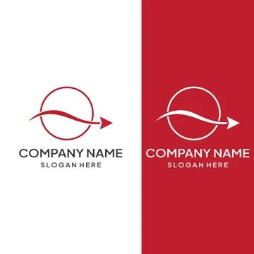 Logistics company vector logo, arrow icon logo, fast digital delivery logo... Stock Illustration
