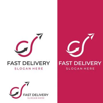 Logistics company vector logo, arrow icon logo, fast digital delivery logo... Stock Illustration