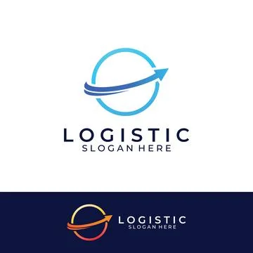Logistics company vector logo, arrow icon logo, fast digital delivery logo... Stock Illustration