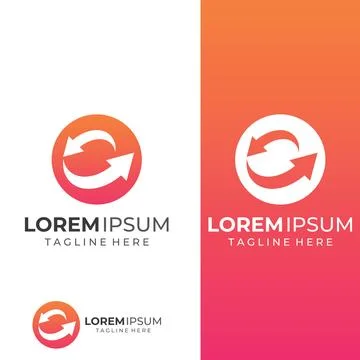 Logistics company vector logo, arrow icon logo, fast digital delivery logo... Stock Illustration