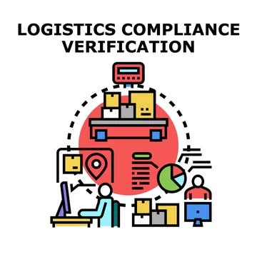 Logistics compliance verification concept illustration vector Illustrazione stock