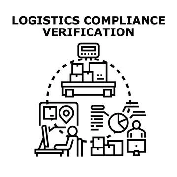 Logistics compliance verification concept illustration vector Stock Illustration