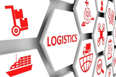 LOGISTICS concept cell background 3d illustration Stock Illustration