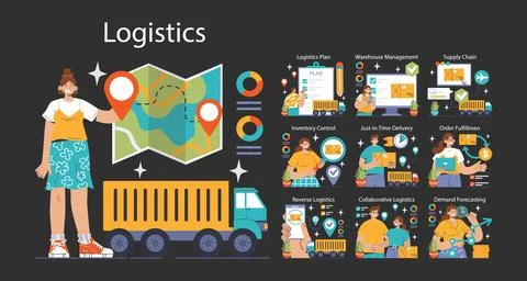 Logistics concept. Flat vector illustration 스톡 일러스트