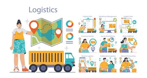 Logistics concept. Flat vector illustration イラスト素材