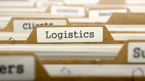 Logistics Concept with Word on Folder Stock Illustration
