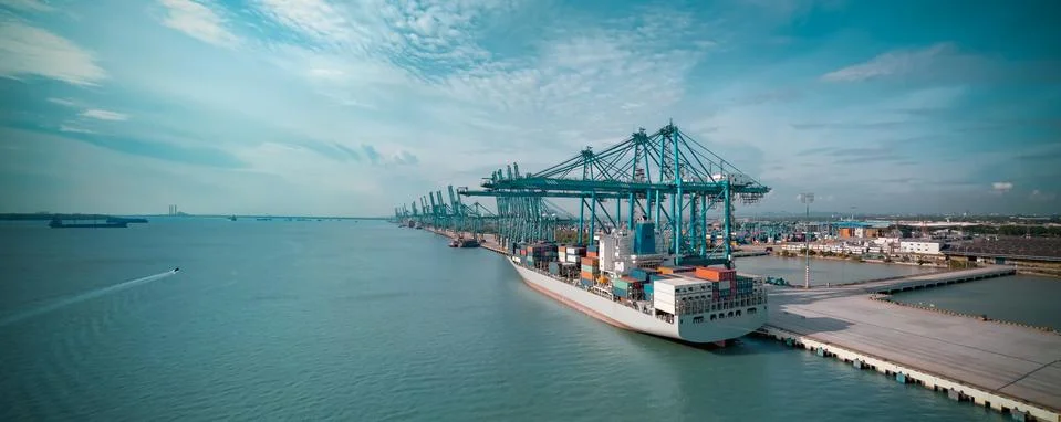 Logistics container cargo ship Stock Photos