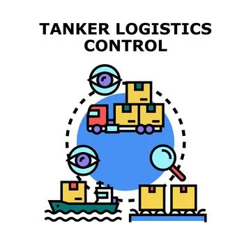 Logistics control concept with global cargo transportation Stock Illustration