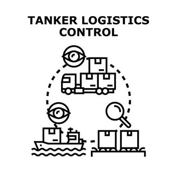 Logistics control concept with global cargo transportation Stock Illustration
