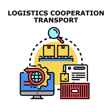 Logistics cooperation transport conceptual vector illustration Stock Illustration
