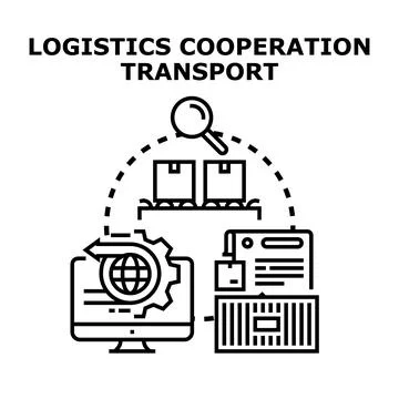 Logistics cooperation transport conceptual vector illustration Stock Illustration