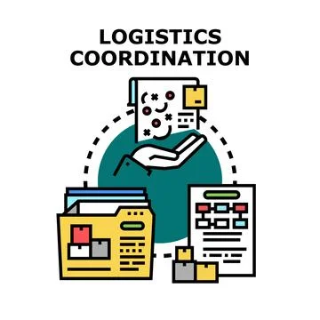 Logistics coordination managing supply chain strategy planning Stock Illustration