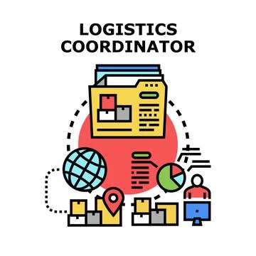 Logistics coordinator managing global supply chain process 库存插图