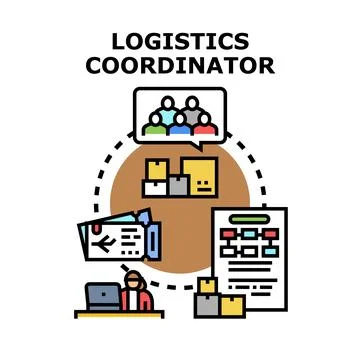 Logistics coordinator managing supply chain and delivery process 스톡 일러스트