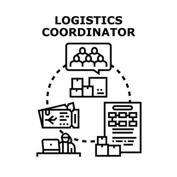 Logistics coordinator managing supply chain and delivery process 스톡 일러스트