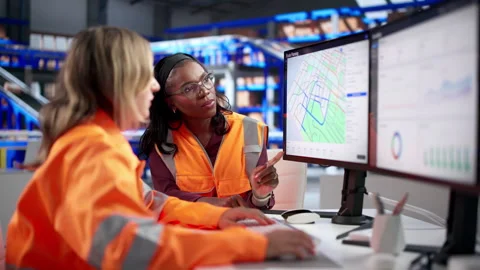Logistics Coordinator Uses Fleet Tracking Software Stock Footage 346319407