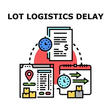Logistics delay impacting global supply chain management process Stock Illustration