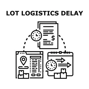 Logistics delay impacting global supply chain management process Stock Illustration