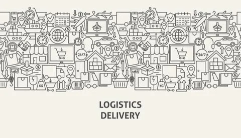 Logistics Delivery Banner Concept Stock Illustration