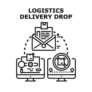 Logistics delivery drop tracking online shipping concept イラスト素材