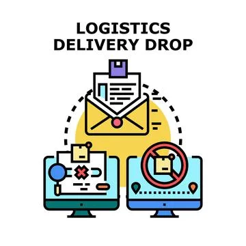 Logistics delivery drop tracking online shipping concept 스톡 일러스트