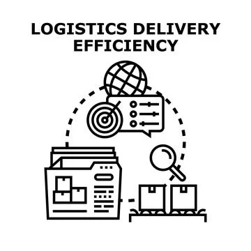 Logistics delivery efficiency concept for global supply chain Illustrazione stock