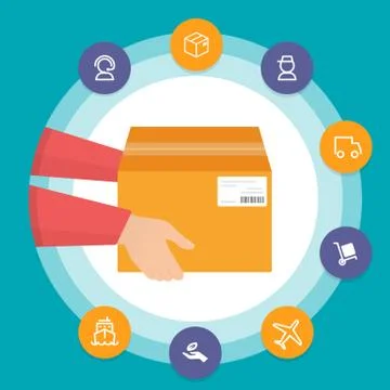 Logistics delivery illustration Illustrazione stock