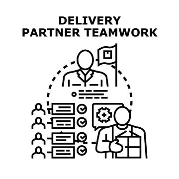 Logistics delivery partner teamwork planning system concept イラスト素材