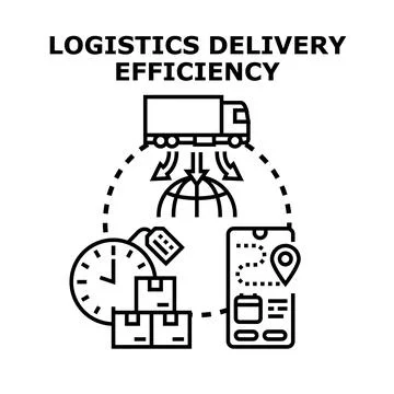 Logistics delivery planning efficiency with global transportation Stock Illustration