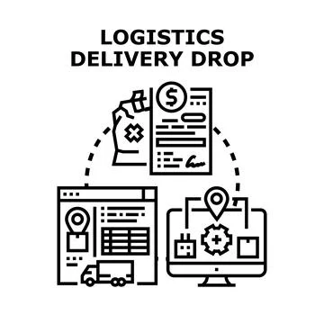 Logistics delivery system managing cargo shipping drop Stock Illustration