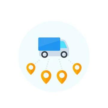 Logistics, delivery van vector icon, flat style Illustrazione stock