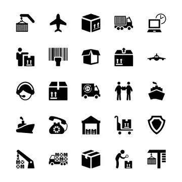 Logistics Delivery Vector Icons Pack Stock Illustration
