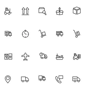 Logistics delivery Vector Set Stock Illustration