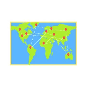 Logistics Destination Map Stock Illustration