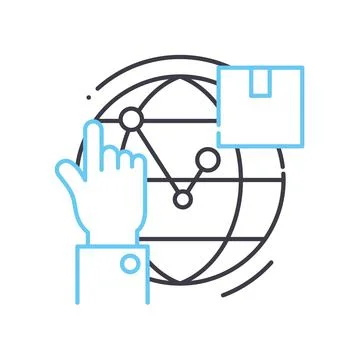Logistics direction line icon, outline symbol, vector illustration, concept sign Illustrazione stock