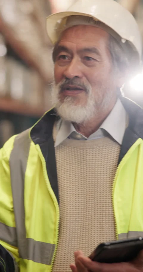 Logistics, discussion and manager with tablet, task brief and order backlog at Stock Footage 340961511