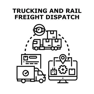 Logistics dispatch and tracking freight transportation concept Stock Illustration