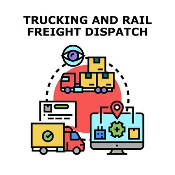 Logistics dispatch and tracking freight transportation concept Stock Illustration