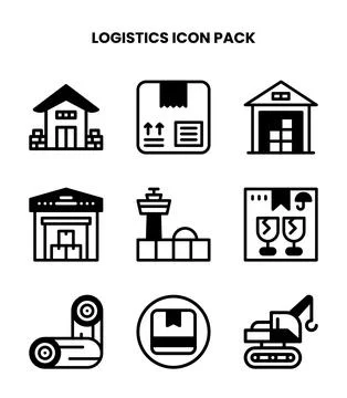 Logistics DuoTone Bundle Icons Pack Stock Illustration