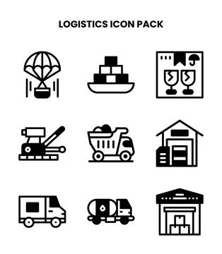 Logistics DuoTone Set Icons Pack Stock-Illustration