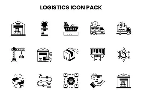 Logistics DuoTone UI Icons Pack Stock Illustration