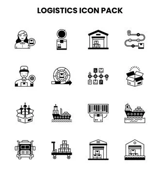 Logistics DuoTone Vector Icons Pack Stock Illustration
