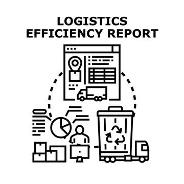 Logistics efficiency report creating business optimization Stock Illustration
