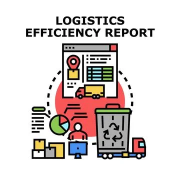 Logistics efficiency report creating business optimization Stock Illustration