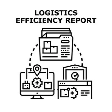 Logistics efficiency report creating supply chain optimization Stock Illustration
