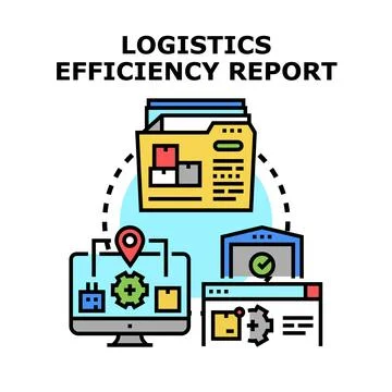 Logistics efficiency report creating supply chain optimization Stock Illustration