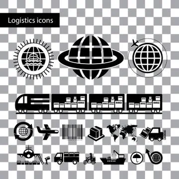 Logistics export icon set Stock-Illustration