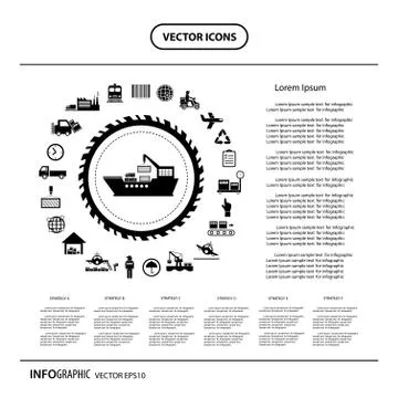 Logistics export icon set Stock-Illustration